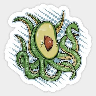 Octopus Avocado Sticker